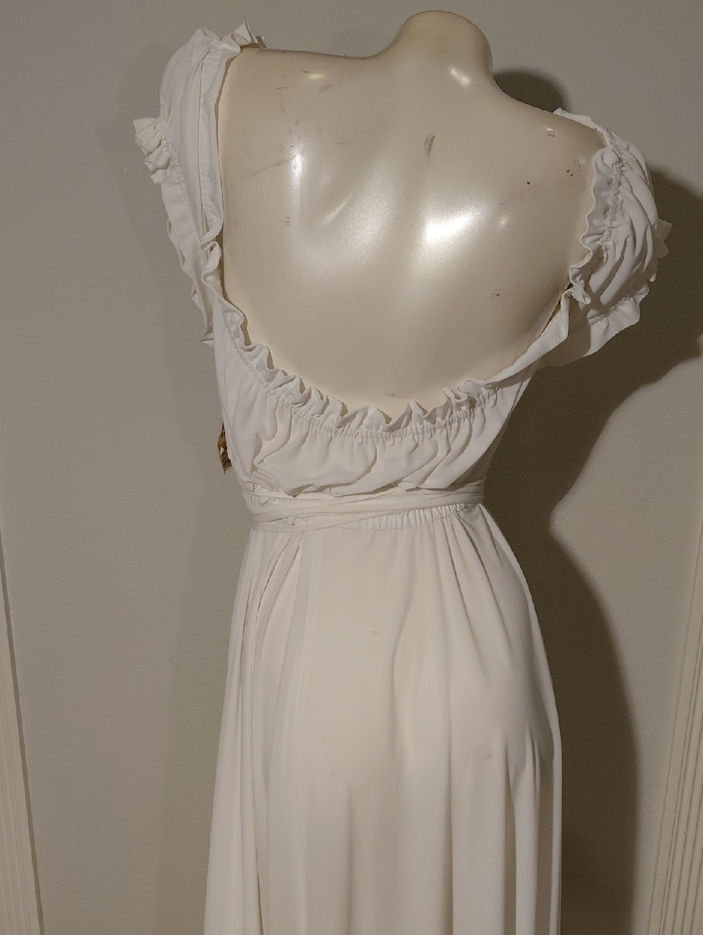 White Norma KAMALI Ruffled Gypsy Dress - Picture 5 of 6